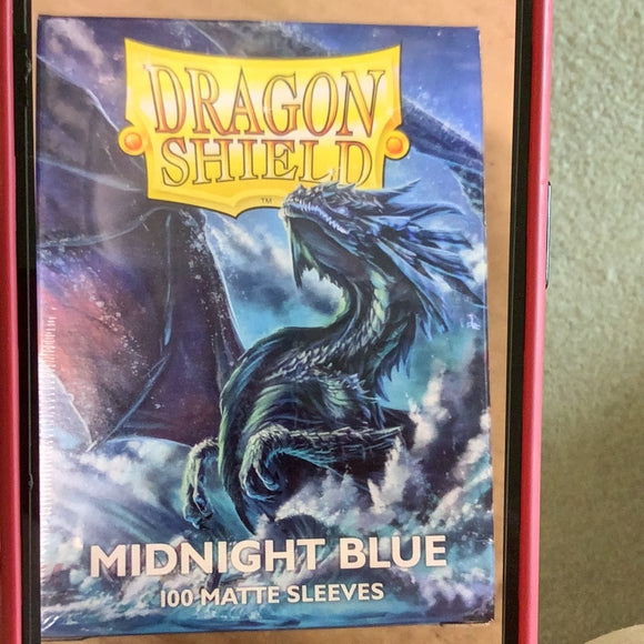 Dragon Shield - 100 Standard size card sleeves - Midnight Blue Matte