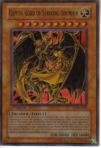 Yu-Gi-Oh Shadow of Infinity - Hamon, Lord Of Striking Thunder 1st Edition - SOI-EN002 - Used Ultra Rare card