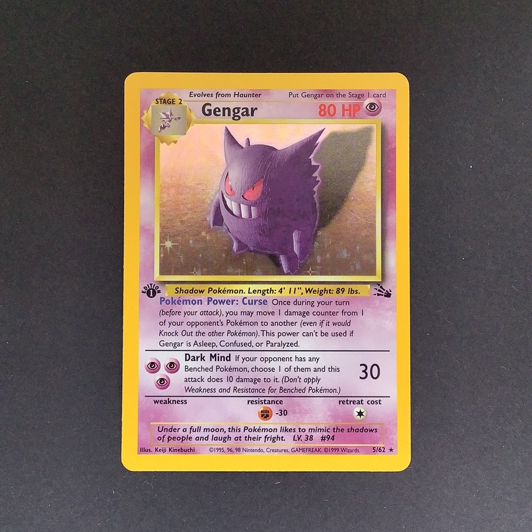 Pokemon Fossil - Gengar 1st Edition - 005/62*U