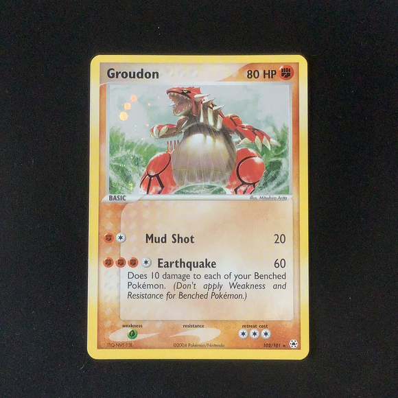 Pokemon EX Hidden Legends - Groudon - 102/101*U-011611 - New Holo Rare card