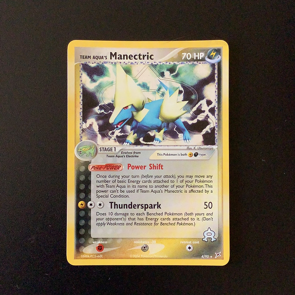 Pokemon Team Magma Vs. Team Aqua - Team Aqua's Manectric - 04/95-011598 - Used Holo Rare card