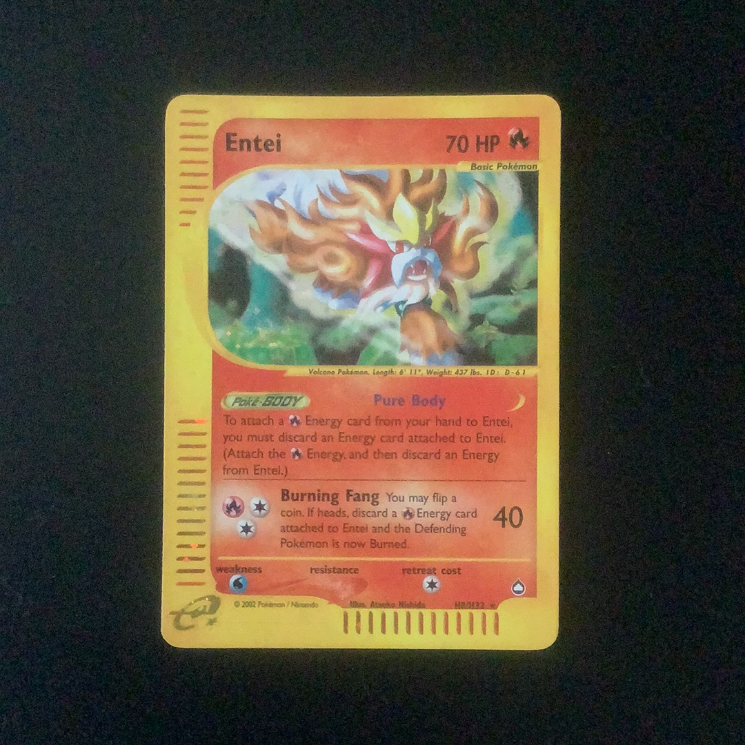Pokemon Aquapolis - Entei - H08/H32 - Used Holo Rare card Card Empire Pokemon Aquapolis - Entei - H08/H32 - Used Holo Rare card Card Empire