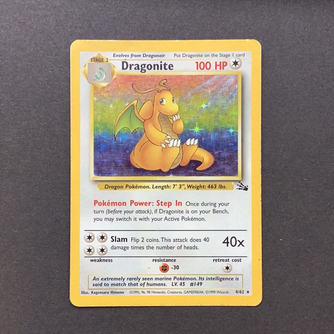 dragonite pokemon card 4 62 Dragonite 4/62 MP – PokePlay Collectible