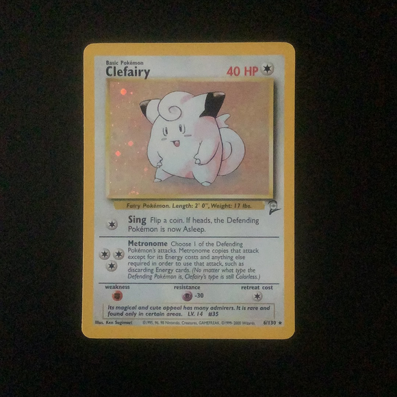 Pokemon Base Set 2 - Clefairy - 006/130*U - Used Holo Rare card