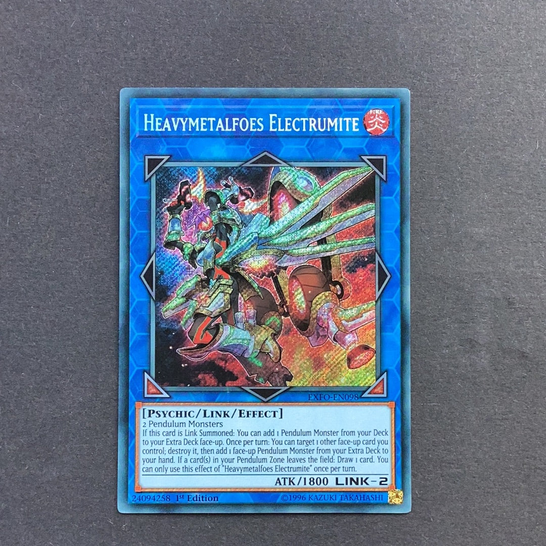 Yu-Gi-Oh! Heavymetalfoes Electrumite EXFO-EN098 1st edition Secret Rar –  Card Empire
