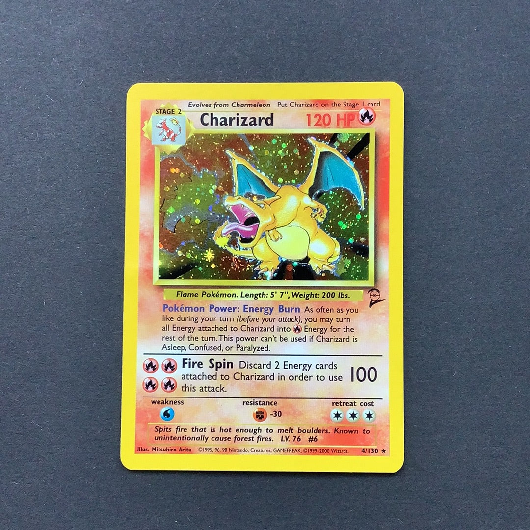 Pokemon Base Set 2 - Charizard - 004/130*U - Used Holo Rare card