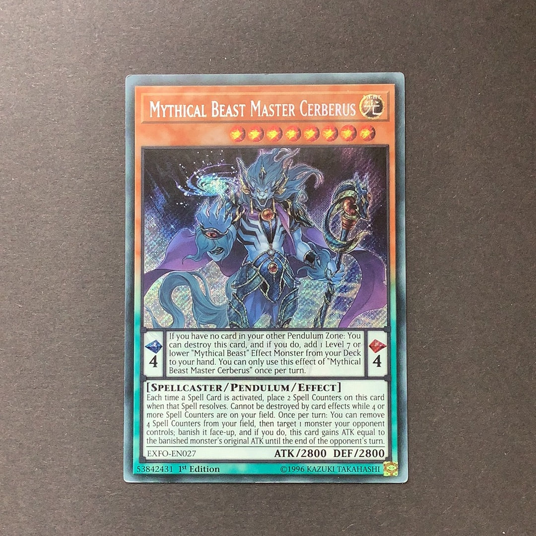 Yu-Gi-Oh! Mythical Beast Master Cerberus EXFO-EN027 1st edition Card Empire Yu-Gi-Oh! Mythical Beast Master Cerberus EXFO-EN027 1st edition Card Empire