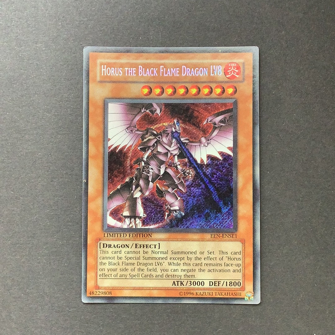 Yu-Gi-Oh! Horus the Black Flame Dragon LV8 EEN-ENSE1 Secret Rare Used – Card  Empire