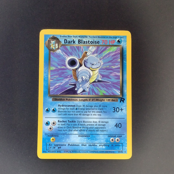 Pokemon Team Rocket - Dark Blastoise - 020/82- Used Rare card