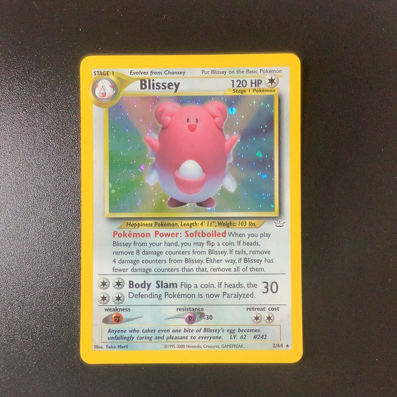 Pokemon Neo Revelation - Blissey - 002/64*U-010978 - Used Holo Rare card