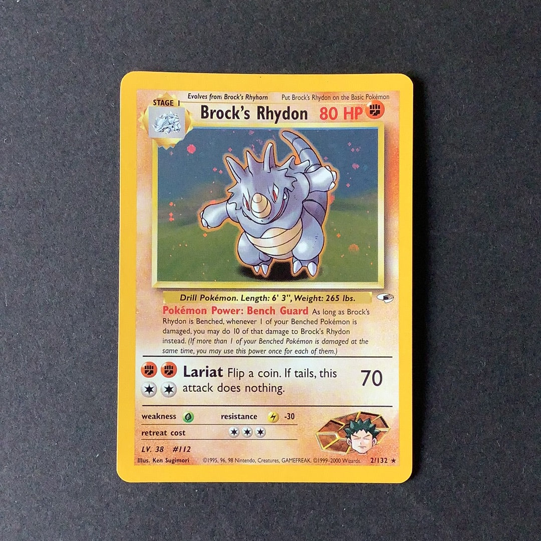 1995 rhydon pokemon card Pokemon Gym Heroes - Brock's Rhydon - 002/132