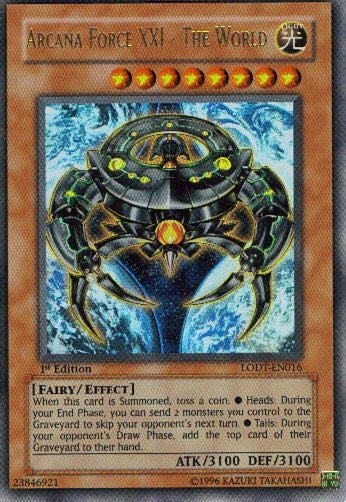Yu-Gi-Oh Light of Destruction - Arcana Force XXI - The World - LODT-EN016 - Used Ultra Rare card