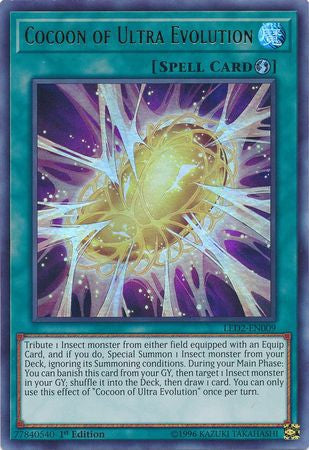 Yu-Gi-Oh Legendary Duelists: Ancient Millennium - Cocoon of Ultra Evolution - LED2-EN009 - Used Ultra Rare card
