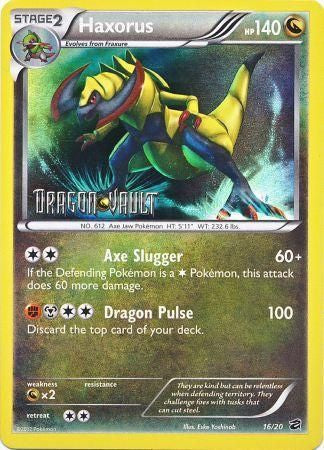 Pokemon Dragon Vault - Haxorus PRE-RELEASE - 16/20 - New Holo Rare card
