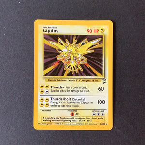 Pokemon Base Set 2 - Zapdos - 020/130*U - Used Holo Rare card