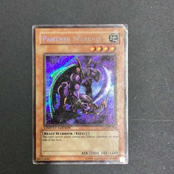 Yu-Gi-Oh Collectors Tin  2 - Panther Warrior (Collector Tin Set 4) - CT2-EN006*U - Damaged Secret Rare card