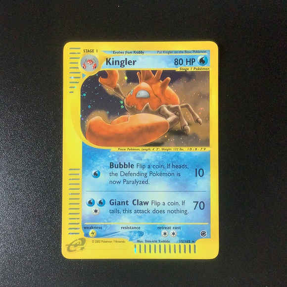 Pokemon Expedition - Kingler - 015/165 - Used Holo Rare card