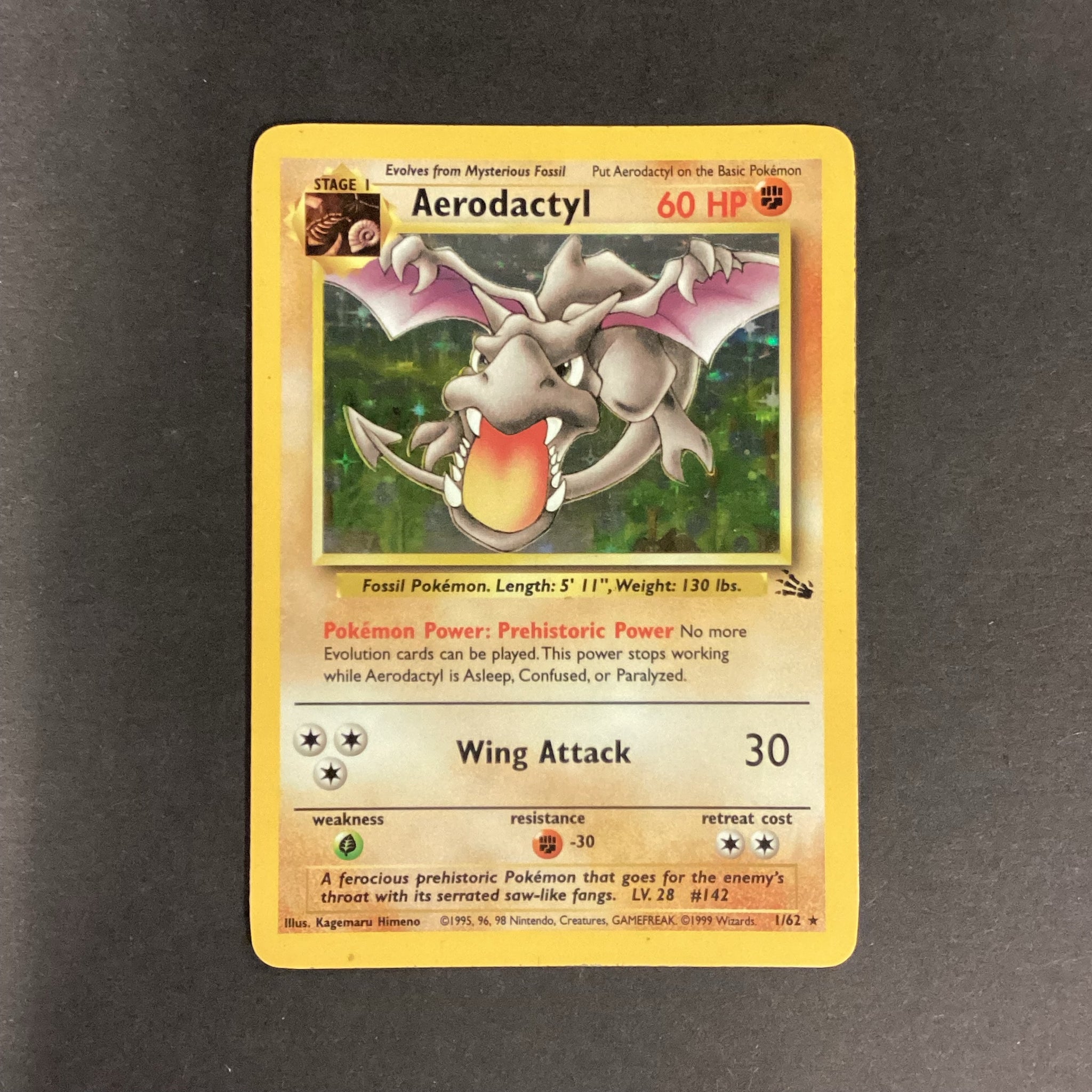 aerodactyl pokemon card 1st edition Fossil Holo #1 CGC 10 Pokmon Hit Points60 HP Form aerodactyl pokemon card 1999 CGC