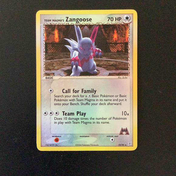 Pokemon Team Magma Vs. Team Aqua - Team Magma's Zangoose - 23/95-011643 - Used Reverse Holo card