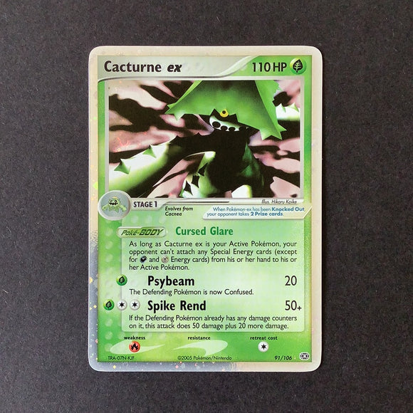 Pokemon Ex: Emerald - Cacturne Ex - 091/106*U-011043 - Used Ex Holo Rare card