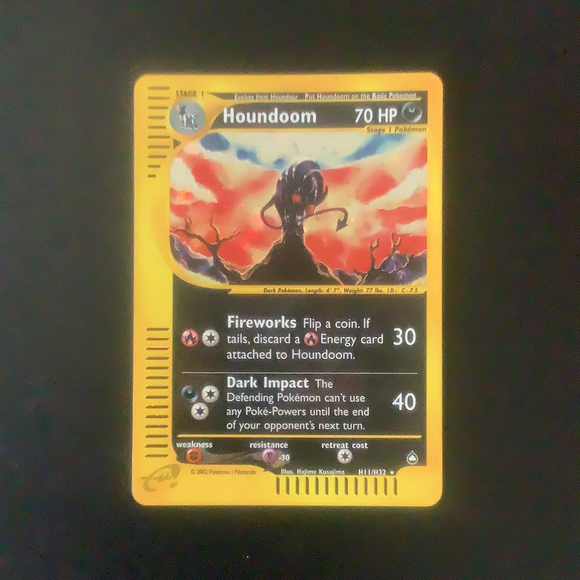 Pokemon Aquapolis - Houndoom - H11/H32 - Used Holo Rare card