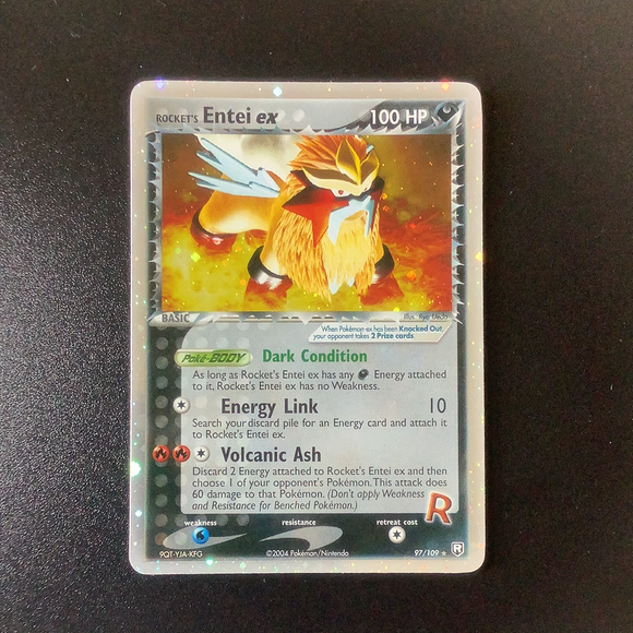 *Pokemon Ex: Team Rocket Returns - Rocket's Entei Ex - 097/109 - As New Ex Rare card