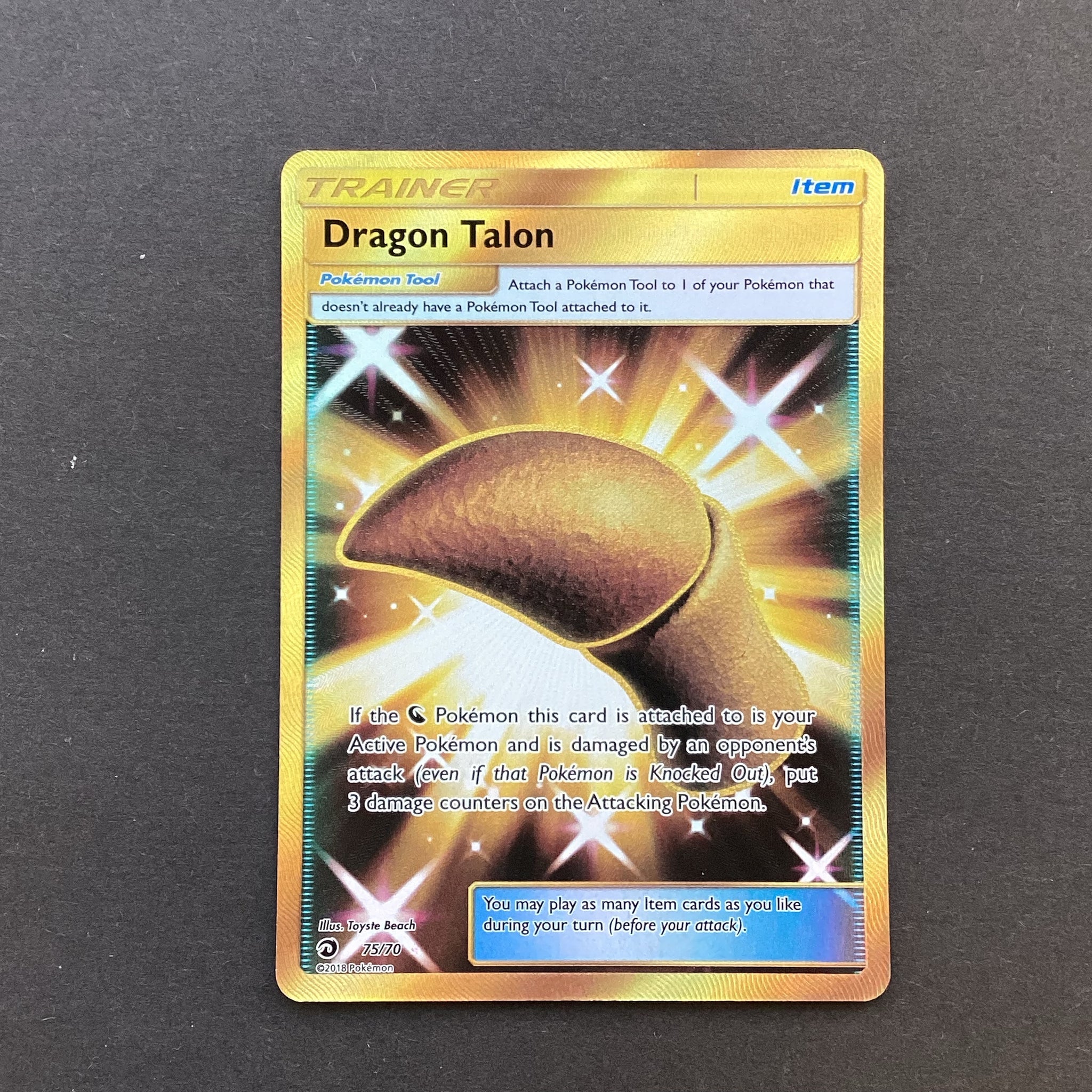 Pokemon Sun & Moon Dragon Majesty - Dragon Talon - 75/70 - As New Gold Card Empire Pokemon Sun & Moon Dragon Majesty - Dragon Talon - 75/70 - As New Gold Card Empire