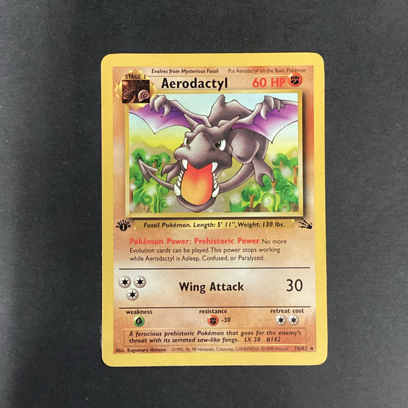 Pokemon Fossil - Aerodactyl 1st Edition - 16/62 - Used Rare Card