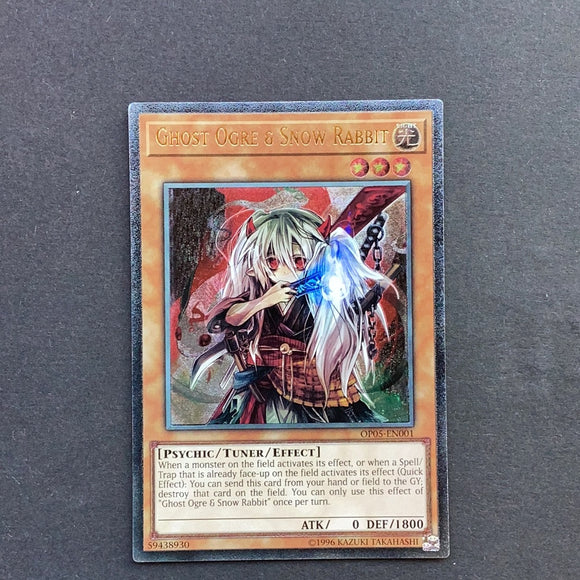 Yu-Gi-Oh! Ghost Ogre & Snow Rabbit OP05-EN001 Ultimate Rare Used Condition