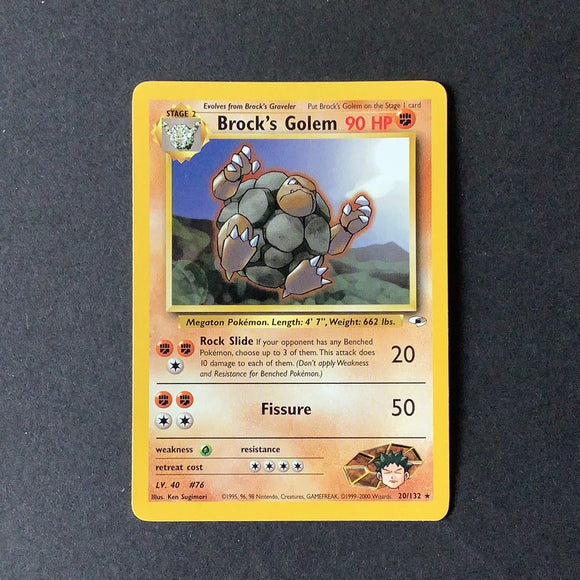 #76 golem pokemon card Pokemon Gym Heroes - Brock's Golem - 020/132