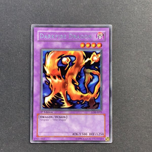 Yu-Gi-Oh Blue Eyes White Dragon -  Darkfire Dragon - LOB-E015 - 1st edition As New Rare card