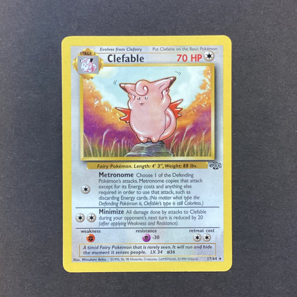 Pokemon Jungle - Clefable - 17/64 - Used Rare Card
