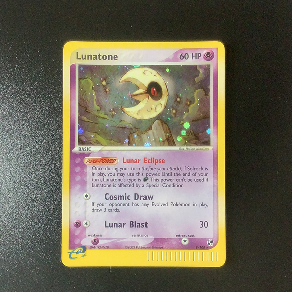 Pokemon EX Sandstorm - Lunatone - 008/100 - New Holo Rare card