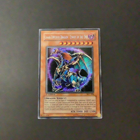 Yu-Gi-Oh Invasion of Chaos -  Chaos Emperor Dragon - Envoy of the End - IOC-000*U - Used Secret Rare card
