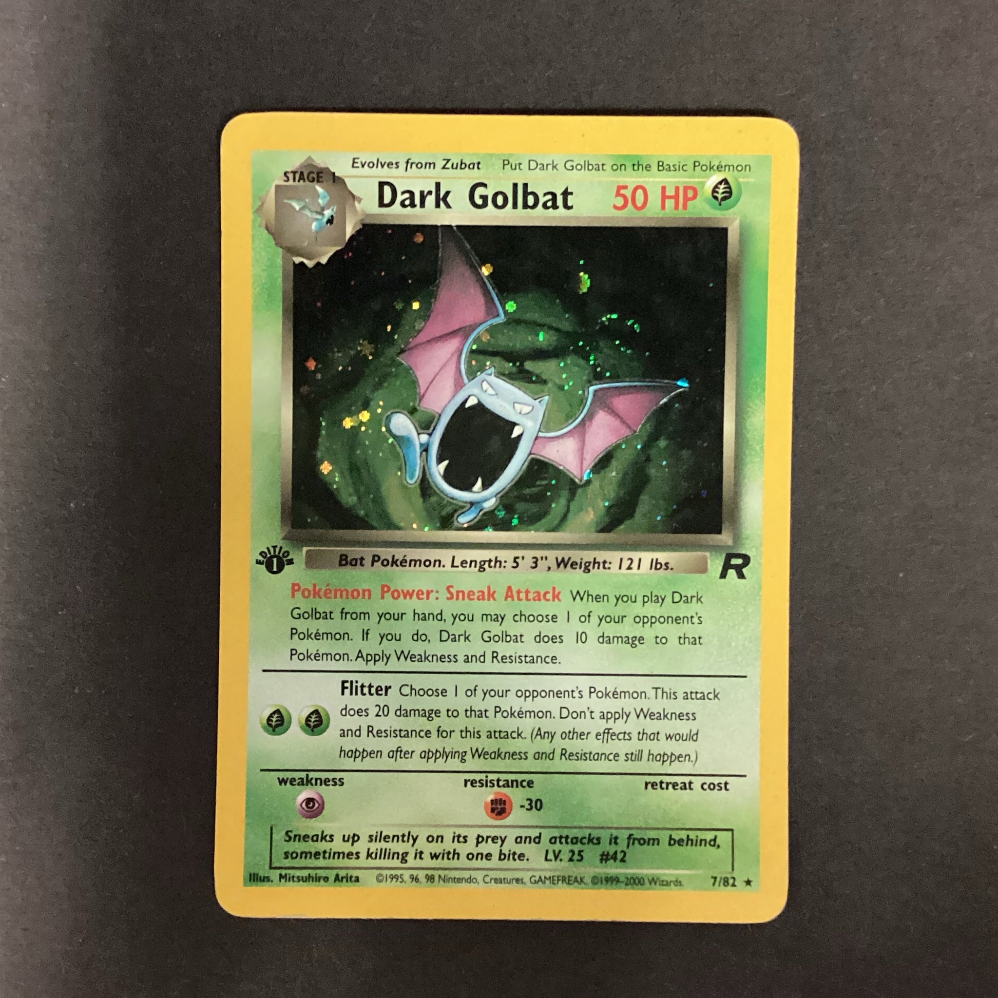 rare golbat card Pokemon Team Rocket - Dark Golbat (1st Edition) - 7/82