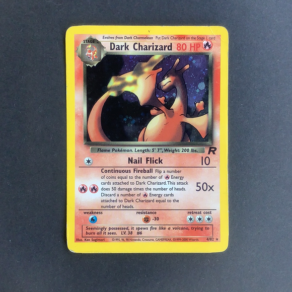Pokemon Team Rocket - Dark Charizard - 4/82 - Used Holo Rare card