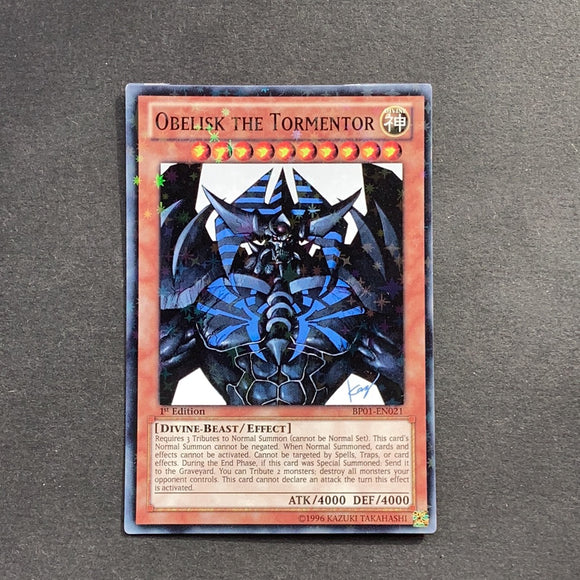 Yu-Gi-Oh Battle Pack : Epic Dawn -  Obelisk the Tormentor - BP01-EN021 - Used Star Foil card