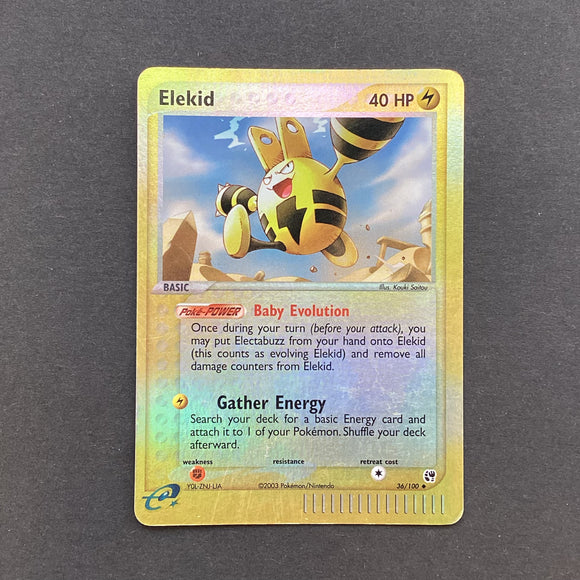 Pokemon EX Ruby & Sapphire EX Sandstorm - Elekid - 36/100 - Used Uncommon Reverse Holo Card