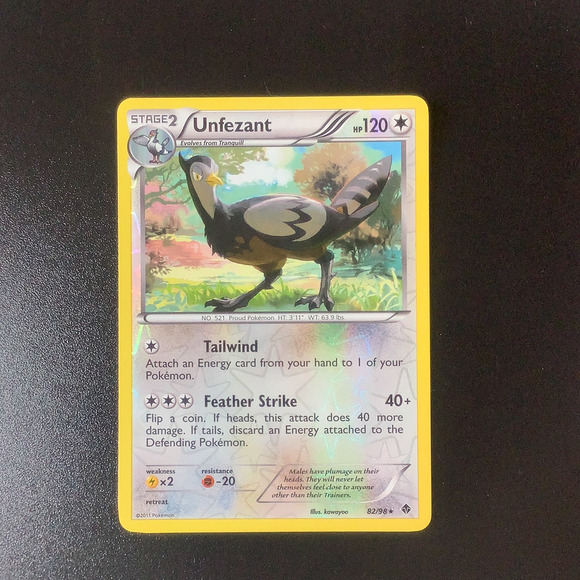 Pokemon Emerging Powers - Unfezant - 082/98 - Used Rare Reverse Holo card