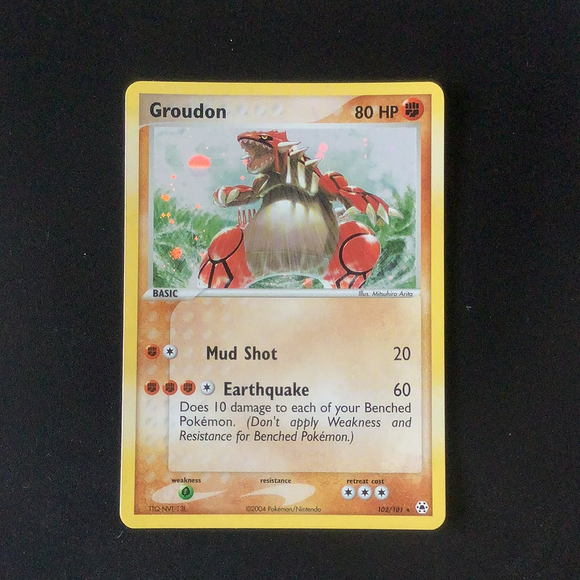 *Pokemon EX Hidden Legends - Groudon - 102/101*U-010982 - Used Holo Rare card