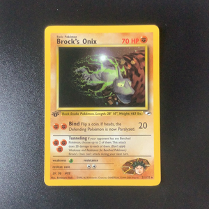 Pokemon Gym Heroes - Brock's Onix 1st Edition - 021/132 - As New Rare card