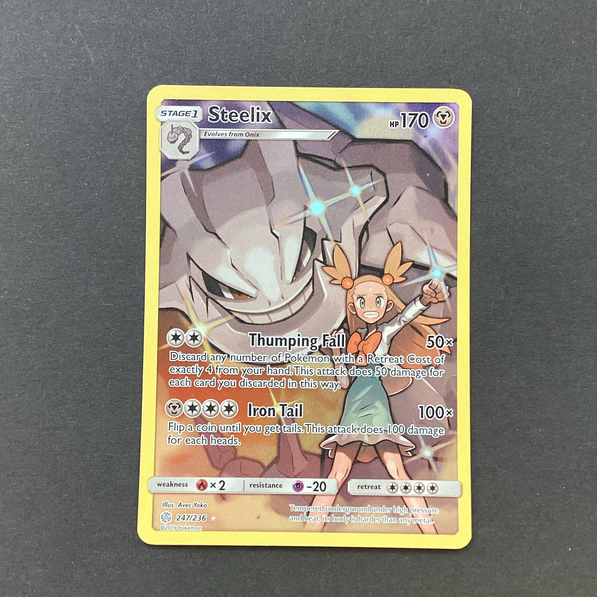 pokemon sun and moon secret rare cards Pokemon Sun & Moon Cosmic Eclipse - Steelix - 247/236
