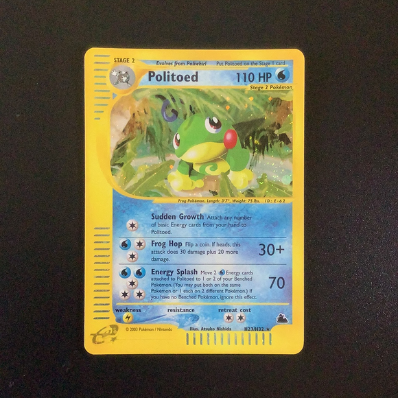 *Pokemon Skyridge - Politoed - H23/H32 - As New Rare card