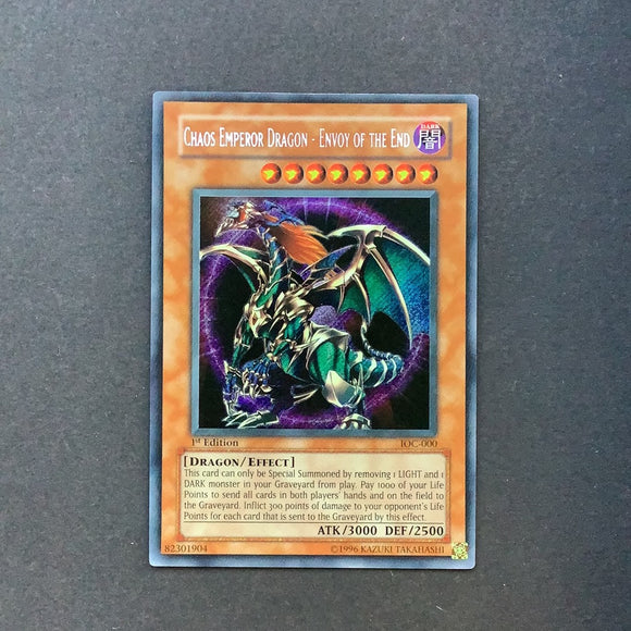 Yu-Gi-Oh Invasion of Chaos -  Chaos Emperor Dragon - Envoy of the End - IOC-000*U - Used Secret Rare card