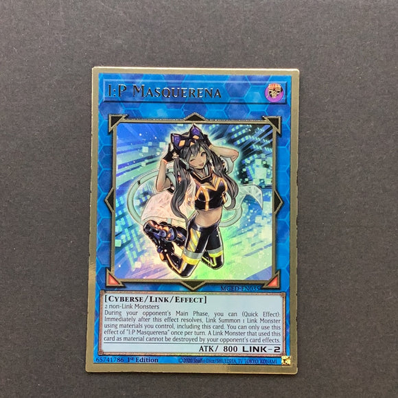 Yu-Gi-Oh! I:P Masquerena MGED-EN035 Maximum Gold Rare 1st edition Used condition