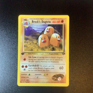 Pokemon Gym Challenge - Brock's Dugtrio 1st Edition - 022/132 - As New Rare card