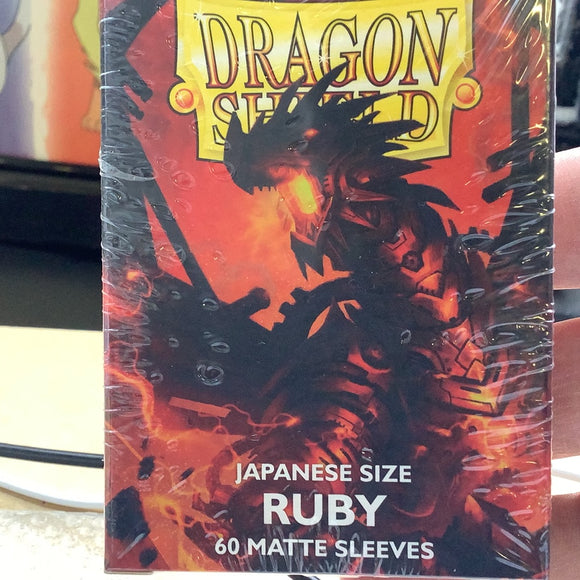 Dragon Shield - 60 Japanese size card sleeves - Ruby Matte