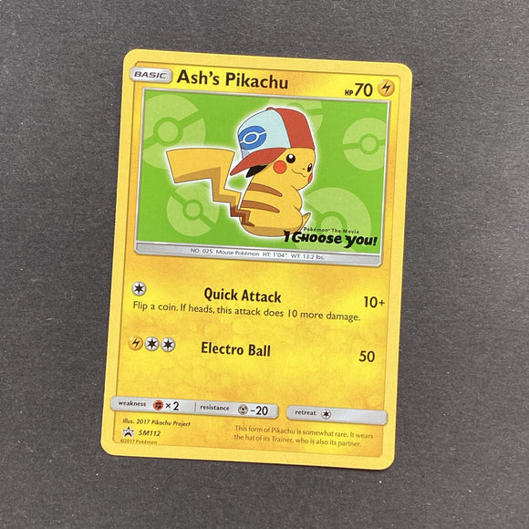 Pokemon Sun & Moon Promos - Ash's Pikachu - SM112 - As New Rare Promo Card