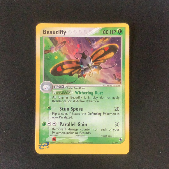 Pokemon EX Ruby & Sapphire - Beautifly - 002/109-011326 - New Holo Rare card