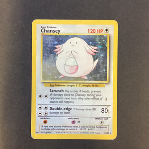 Pokemon Base Set 1 - Chansey - 3/102 - Used Rare Holo Card
